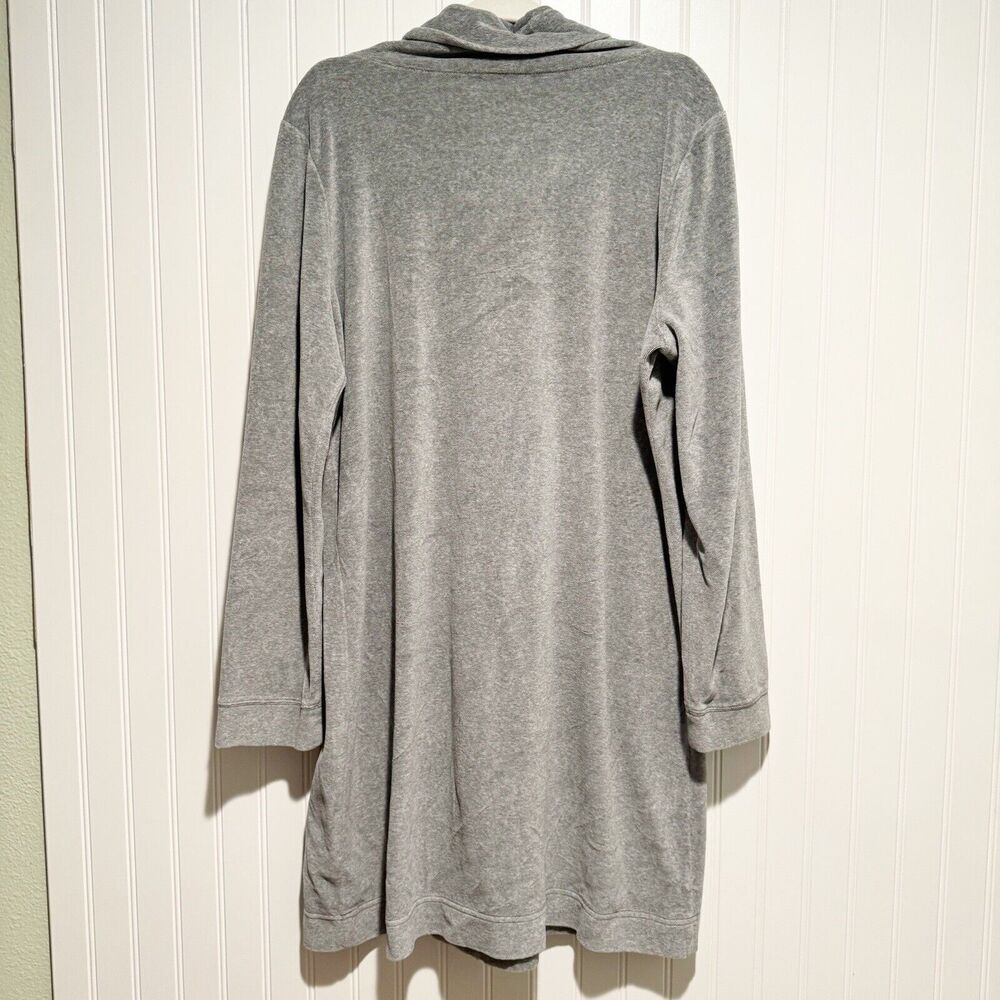 J Jill Gray Velour Dress Cowl Neck Size Large - Picture 7 of 7